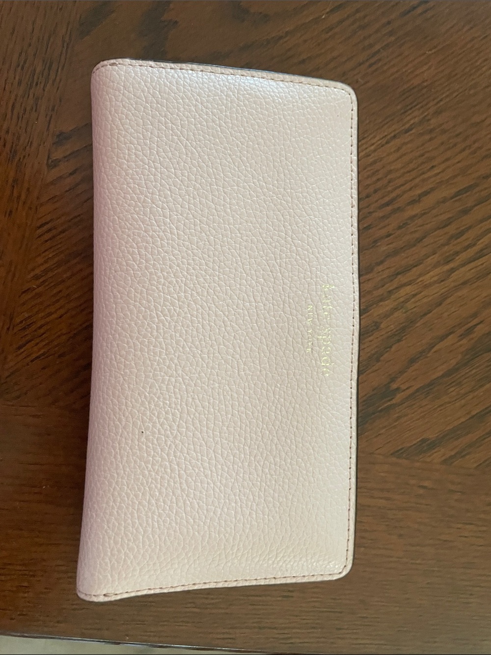 kate spade Rose Smoke Pink Saffiano Slim Bifold Wallet